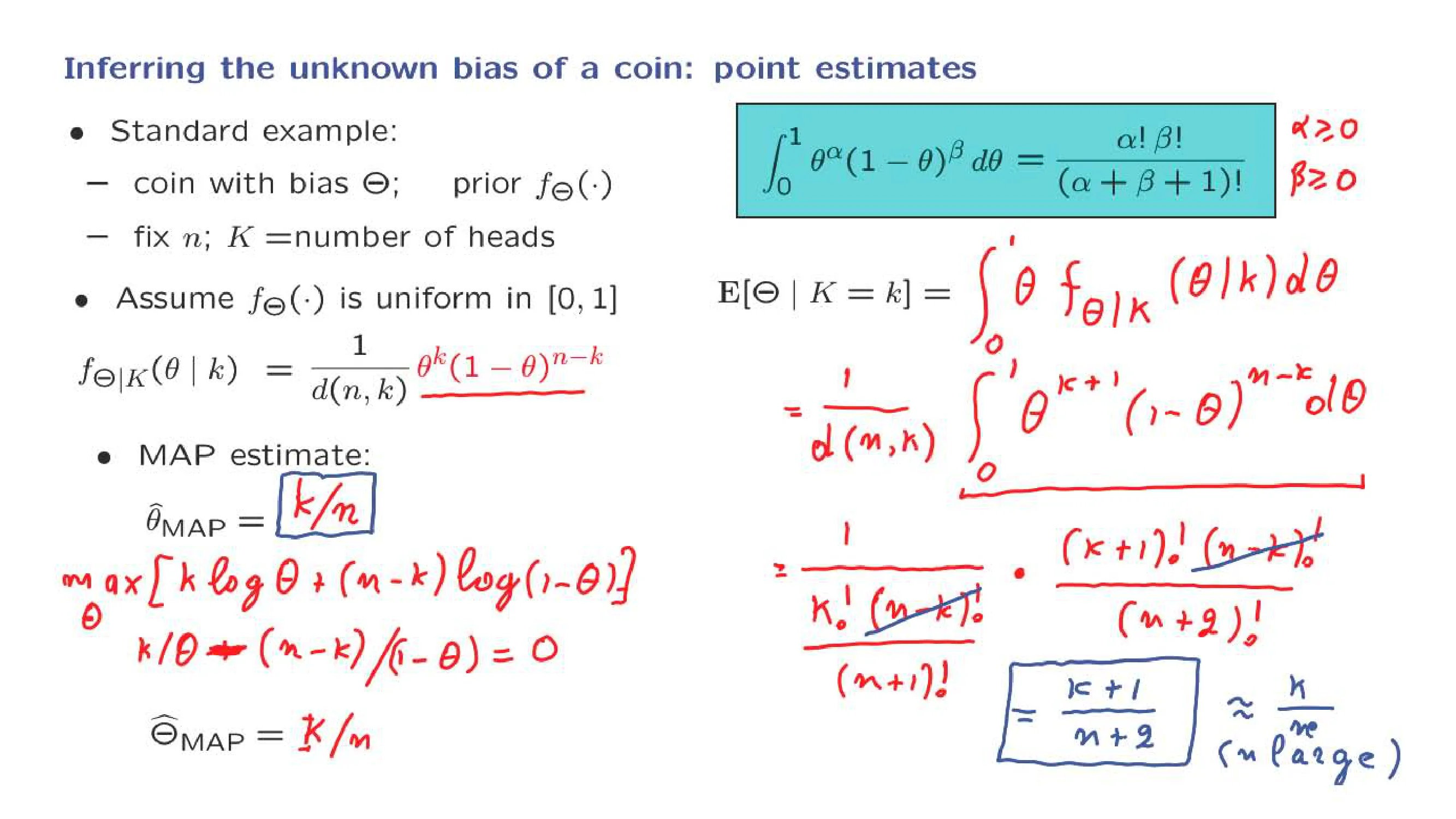 In — with the lecturer's notes