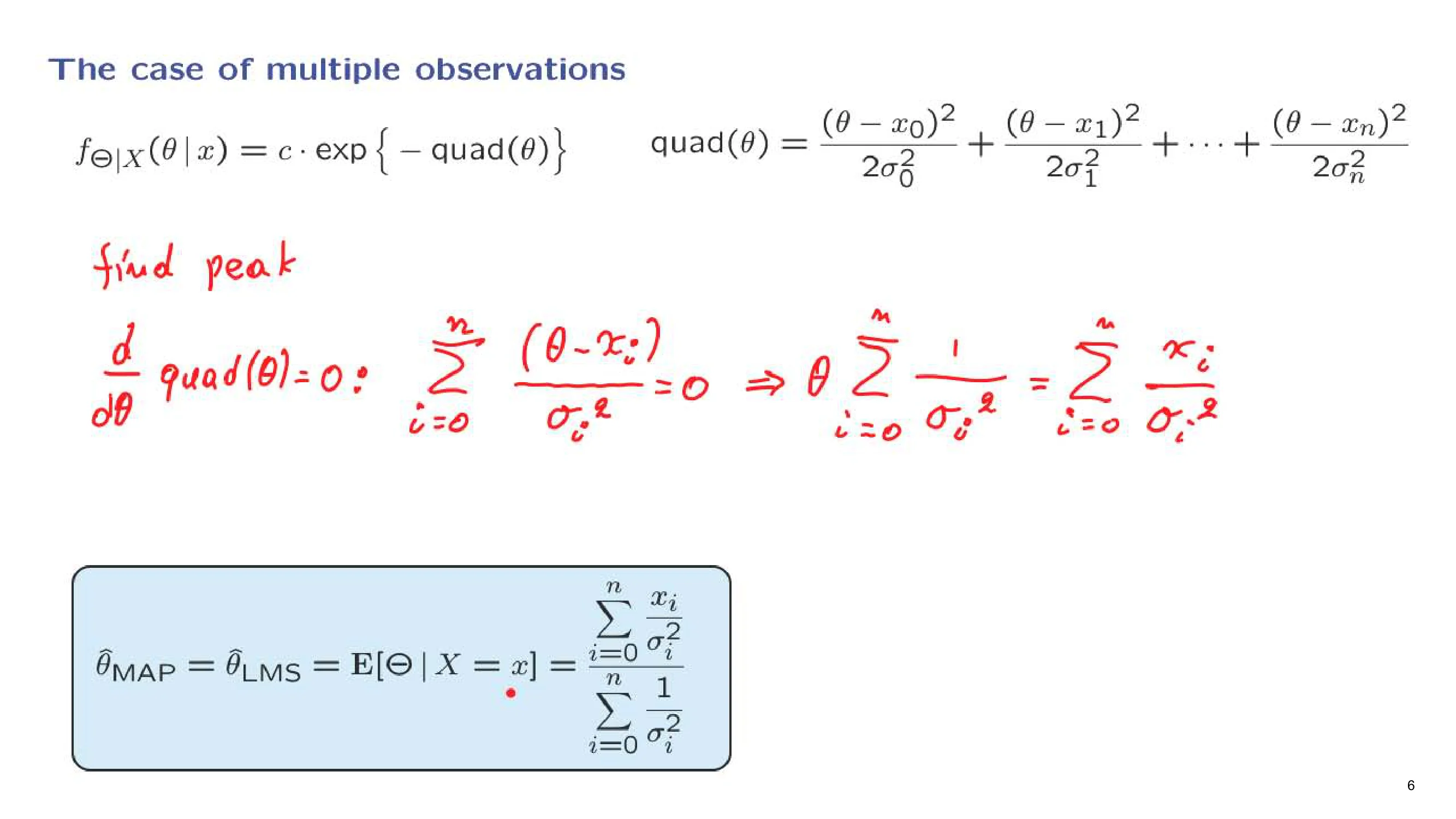 he case of mult-p e observations — with the lecturer's notes