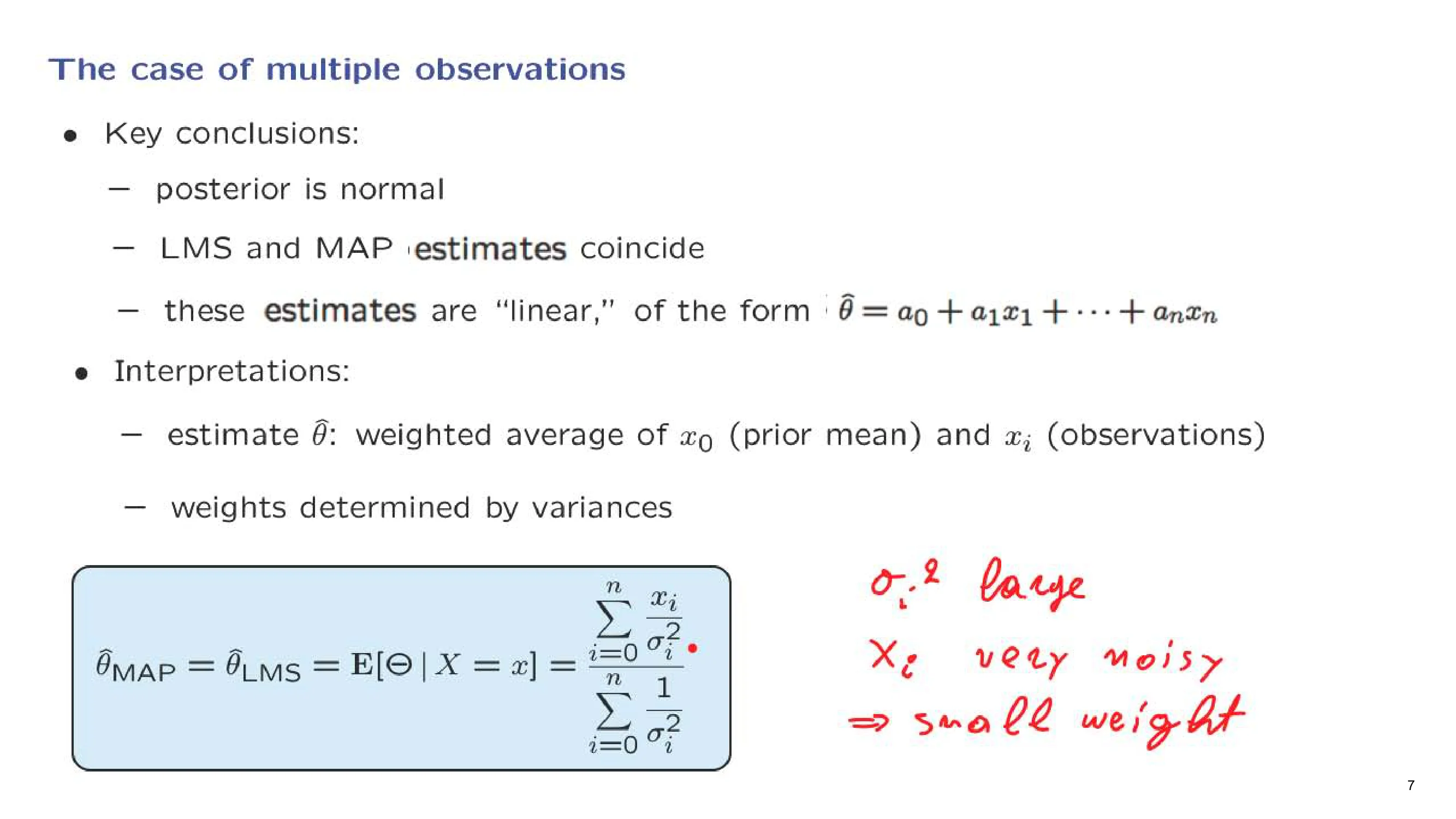 he case of mult-p e observations — with the lecturer's notes