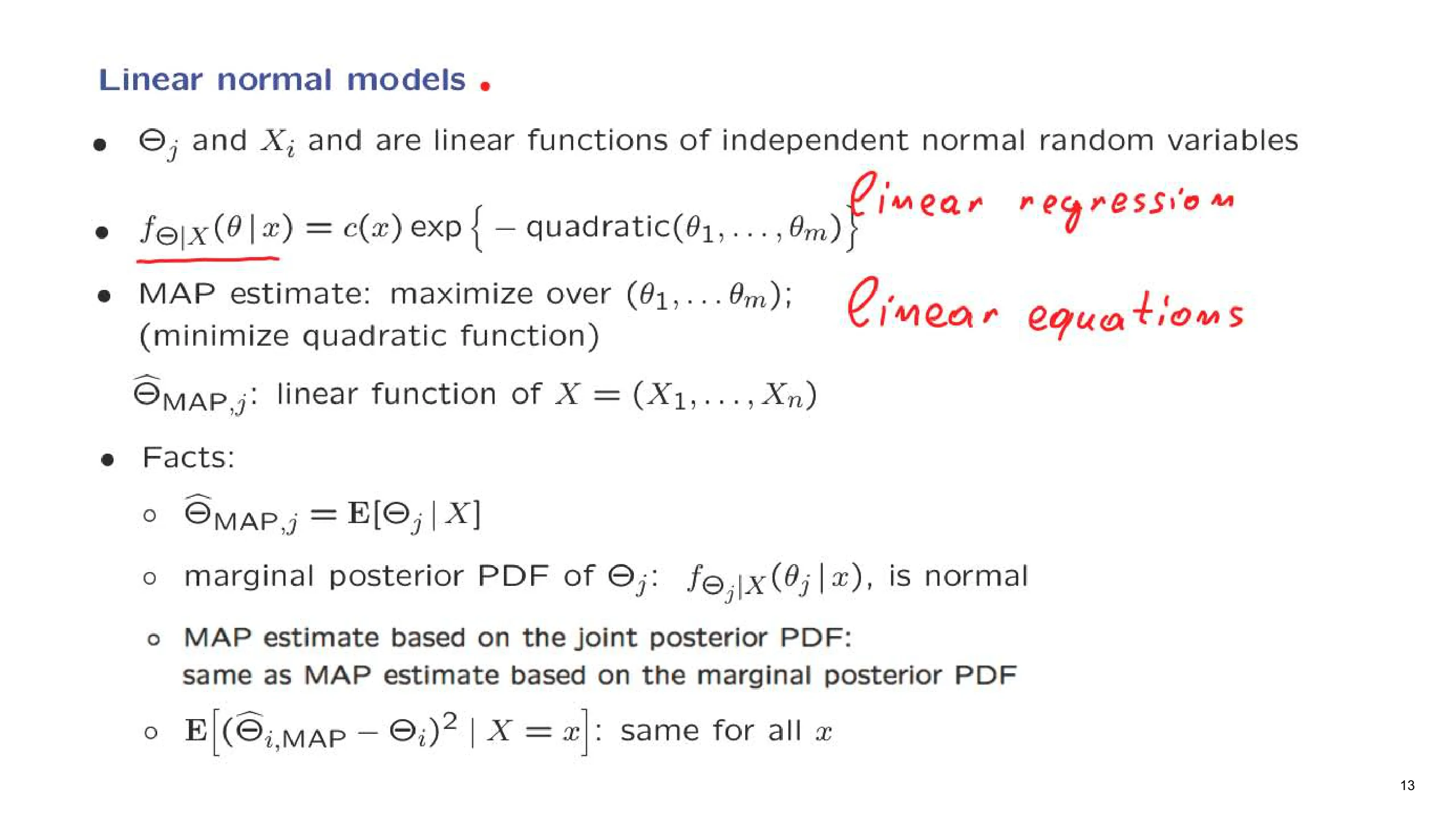 Linear normal models — with the lecturer's notes